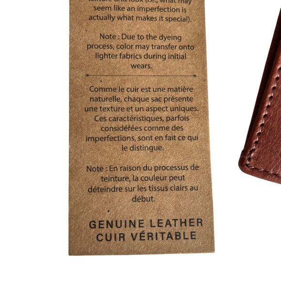 NWT Margot New York Lizzie SM Bifold Wallet Cognac Brown Leather 4.25"W x 3.75"H - Picture 6 of 12